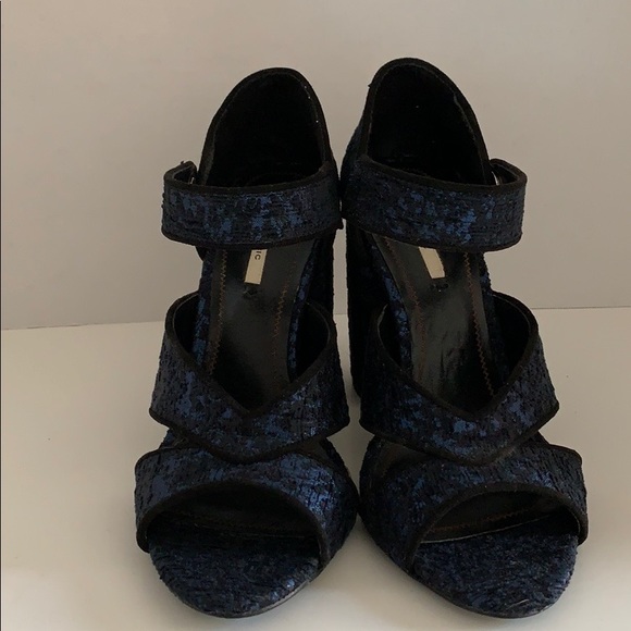 Zara Basic Tapestry Block Heels, size 36/6 - Picture 8 of 8